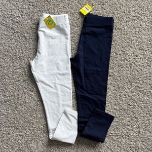 Kids White and Navy Leggings